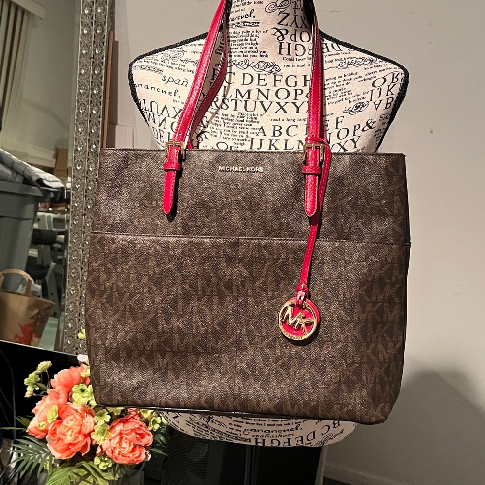 Michael Kors  Brown and Burgundy Tote